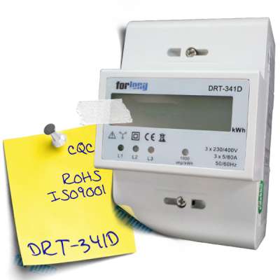 MID approved DRT-341C three phase digital energy meter  for saving electricity